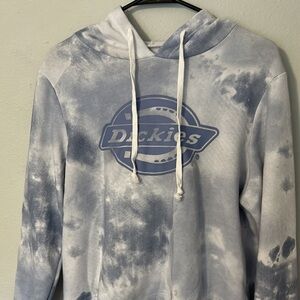 Dickies cropped hoodie, size medium. Blue and white tie dye with logo. Cute!